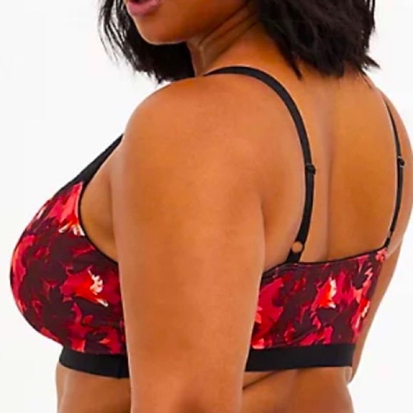 Torrid Floral Microfiber & Lace Padded Bralette, Size 0X - Picture 4 of 6